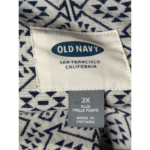 Old Navy Womens JACKET Blue Woven Aztec Print Pockets Quality 2X - Picture 6 of 6